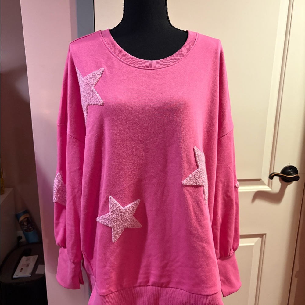 Belle by Kim Gravel Pink Star Sweatshirt